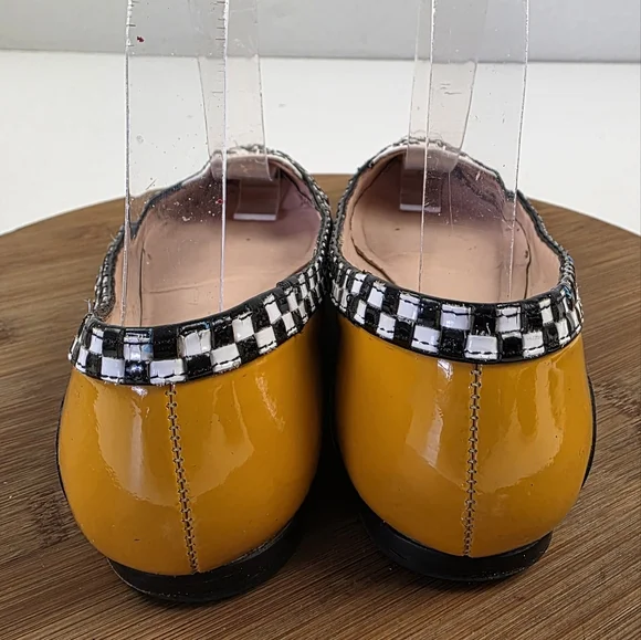 Kate Spade Yellow and White Taxi Flats - Picture 5 of 14